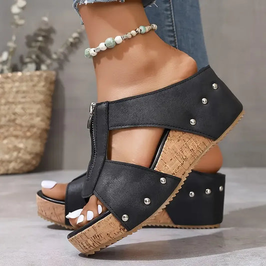 Isidora - Sleehak sandalen met open neus voor dames