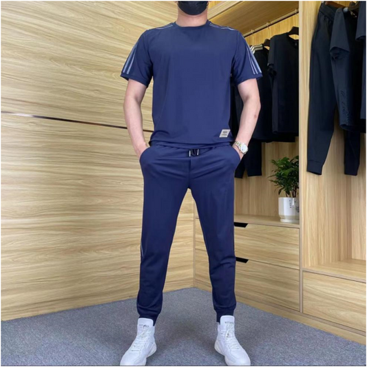 Rinaldo - Heren trainingspak met tapered broek en ronde hals top