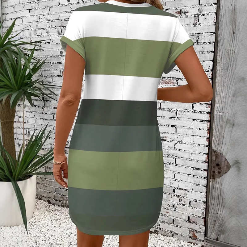 Jordana - Casual t-shirtjurk met strepen voor dames