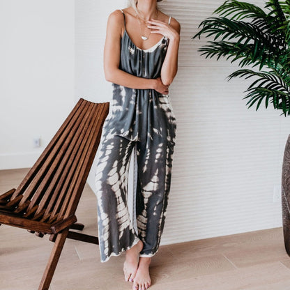 Martyna - Dames jumpsuit met wijde pijpen en spaghettibandjes