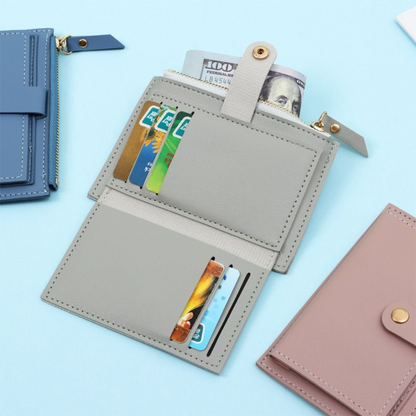 Minimalistische compacte leren mini portemonnee