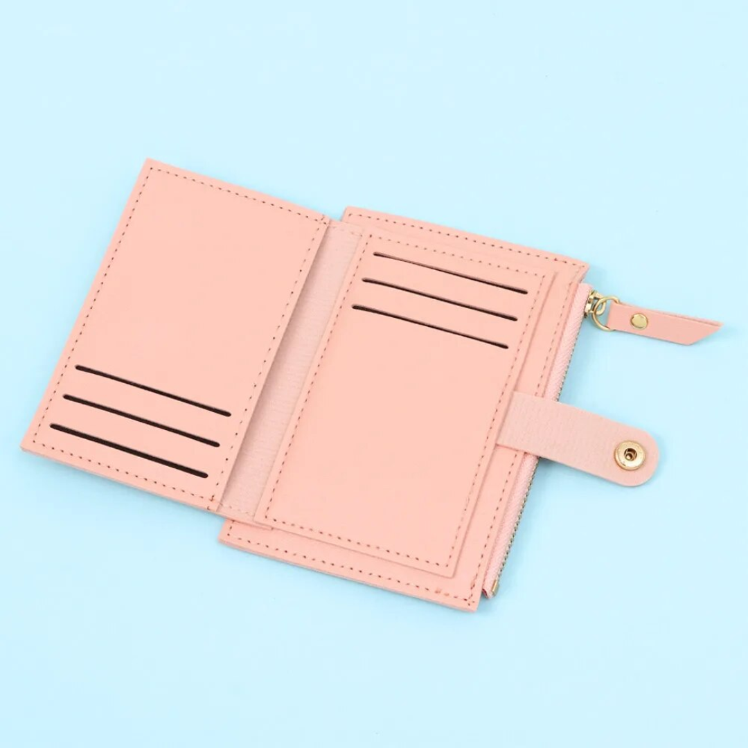 Minimalistische compacte leren mini portemonnee