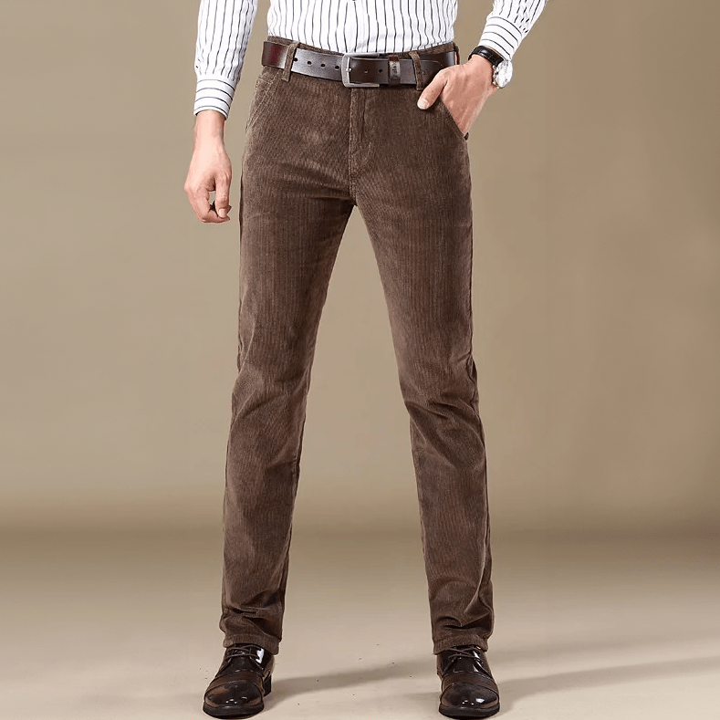 Machiavelli - Klassieke corduroy slim-fit broek voor heren