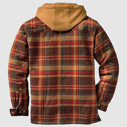 Heraldo - Geruit casual jack met capuchon voor heren