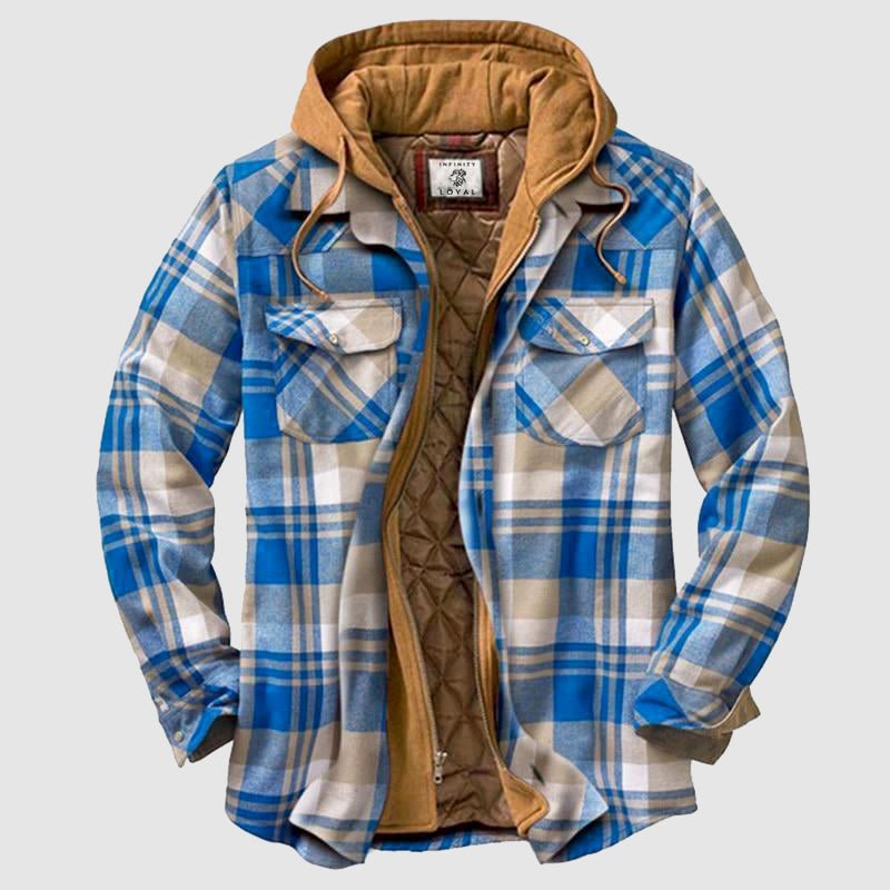 Heraldo - Geruit casual jack met capuchon voor heren