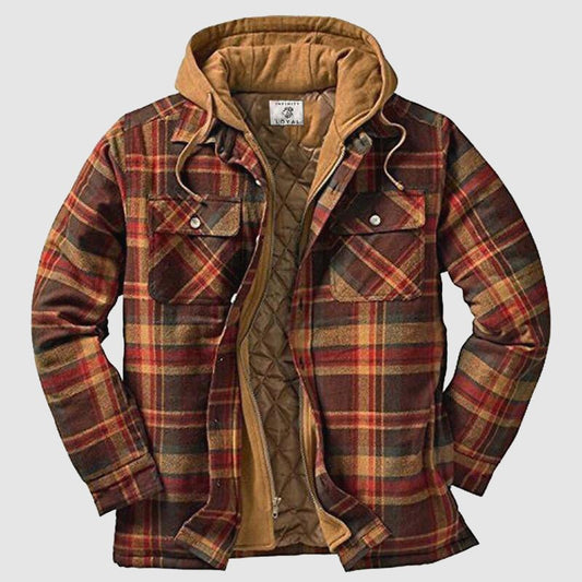 Heraldo - Geruit casual jack met capuchon voor heren