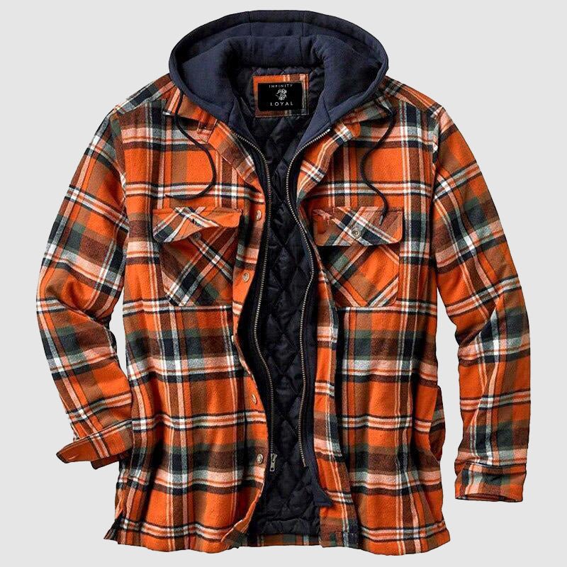 Heraldo - Geruit casual jack met capuchon voor heren