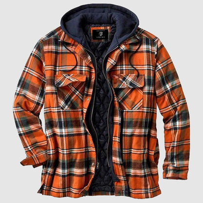 Heraldo - Geruit casual jack met capuchon voor heren
