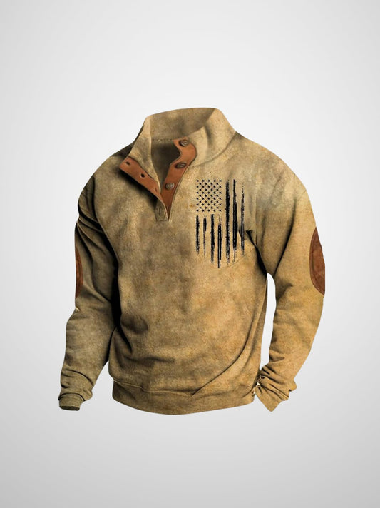 Rein - Heren vintage sweatshirt met vlaggenprint