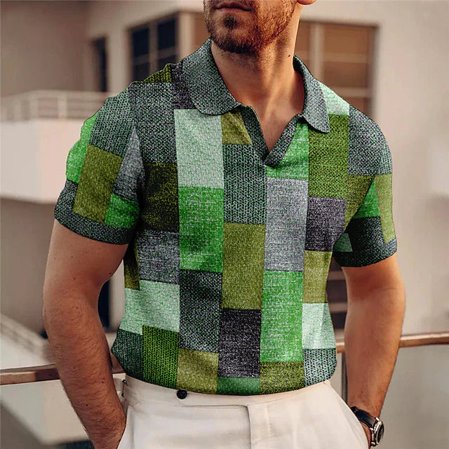 Marvin – Herenshirt met kleurrijk blokjespatroon