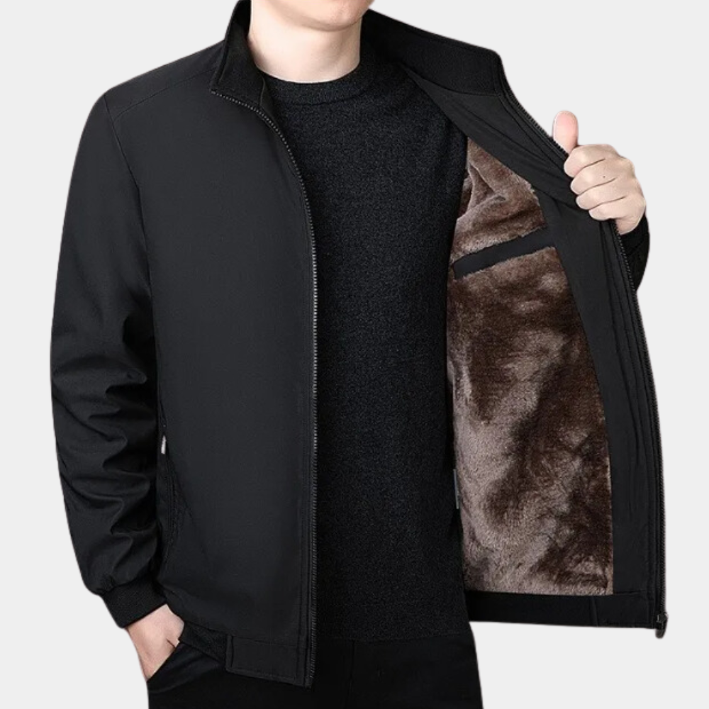 Ephraim - Met fleece gevoerd herenjack met rits aan de voorkant
