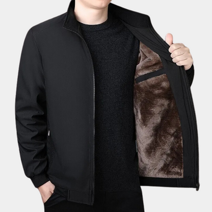 Ephraim - Met fleece gevoerd herenjack met rits aan de voorkant