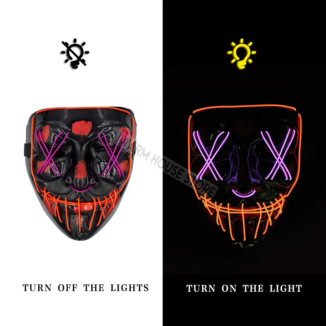 LED Halloween Masker