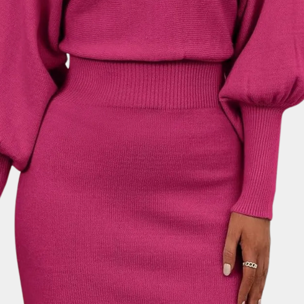 Zeny - Comfortabele longsleeve luxe jurk