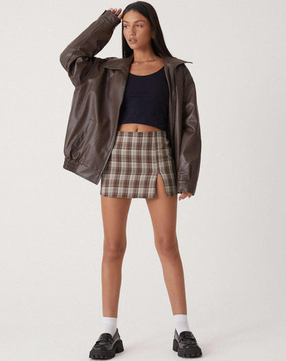 Saffron - Casual oversized leren jack voor vrouwen