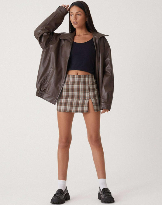 Saffron - Casual oversized leren jack voor vrouwen
