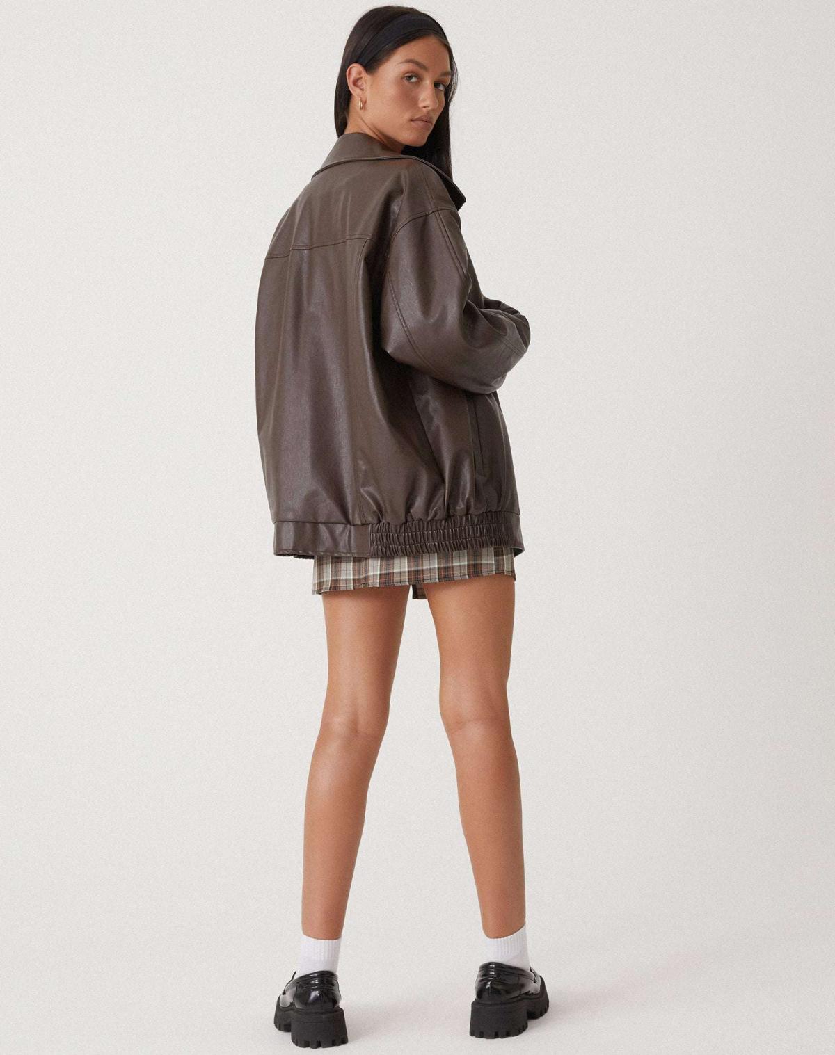 Saffron - Casual oversized leren jack voor vrouwen