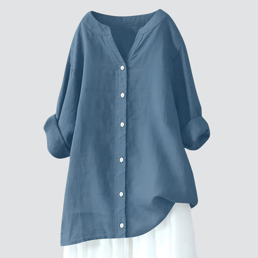 Onorina - Losvallende dames blouse met knopen
