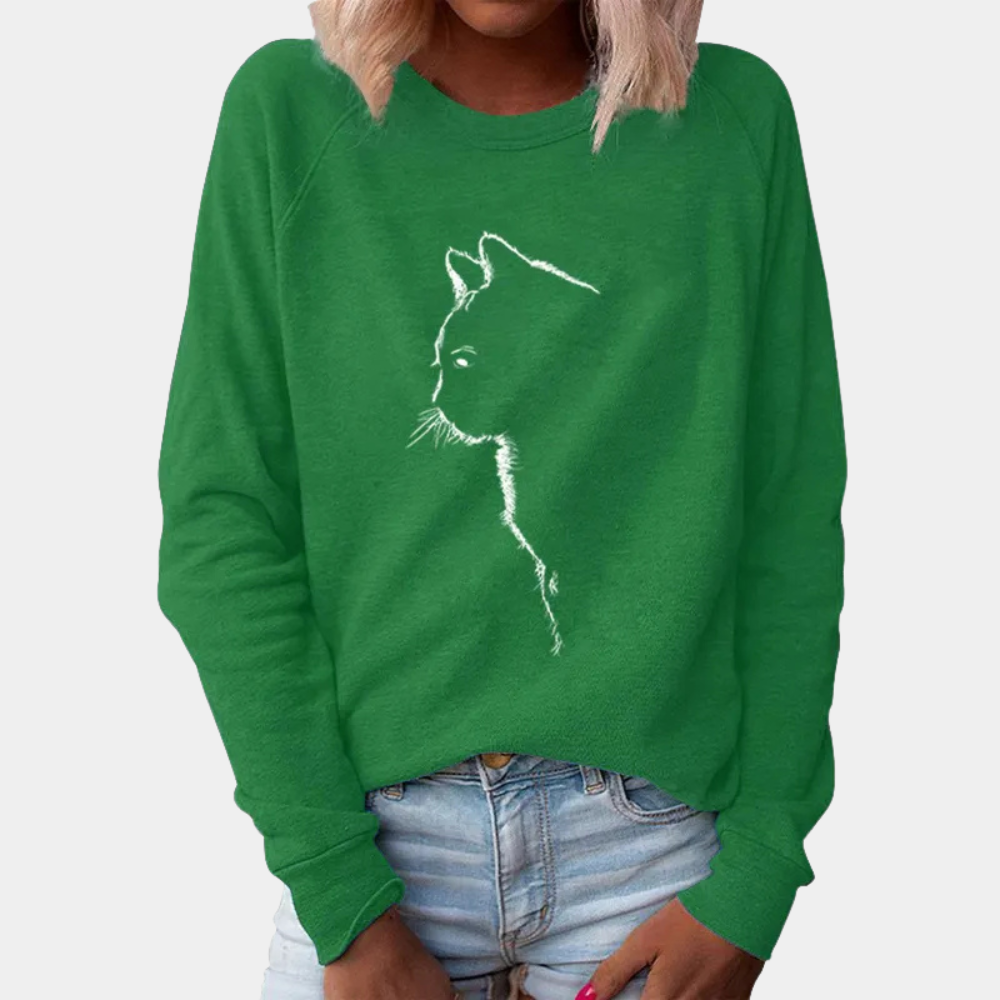 Cyrel - Casual trui met kattenprint voor dames