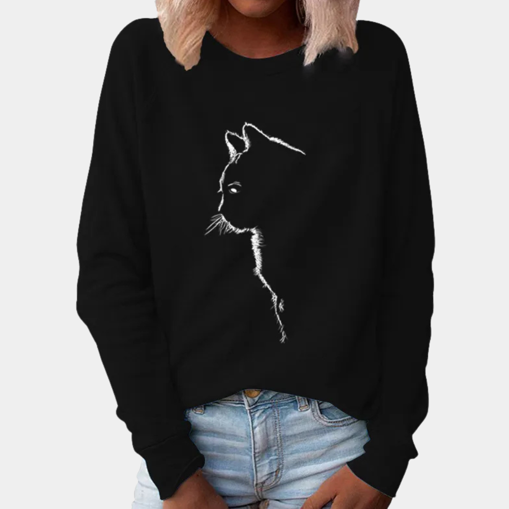 Cyrel - Casual trui met kattenprint voor dames