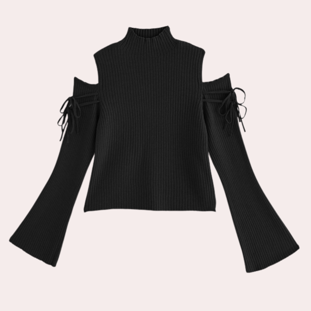 Zanna | Chique geribde trui met cold-shoulder design
