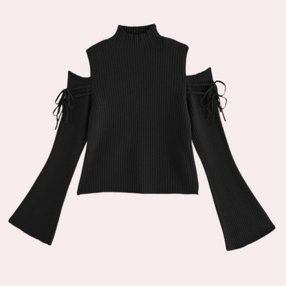 Zanna | Chique geribde trui met cold-shoulder design