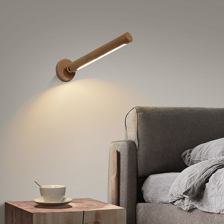 Magnetische 360 Nordic design houten wandlamp